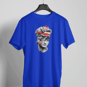 Urban streetwear t-shirt with graffiti-style David statue