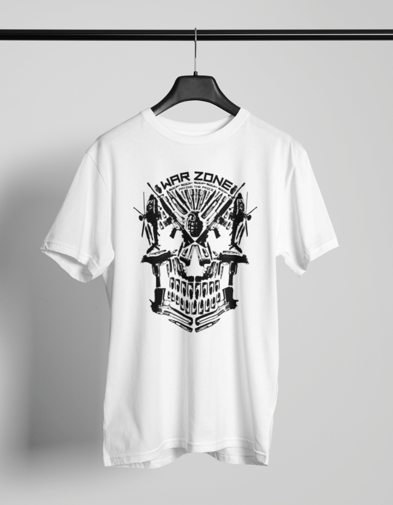 Gamer t-shirt with tactical skull and Warzone theme